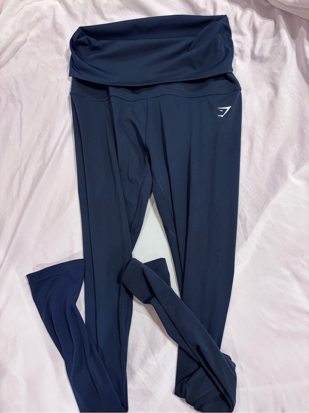 Gymshark Navy Foldover High-Waist Leggings